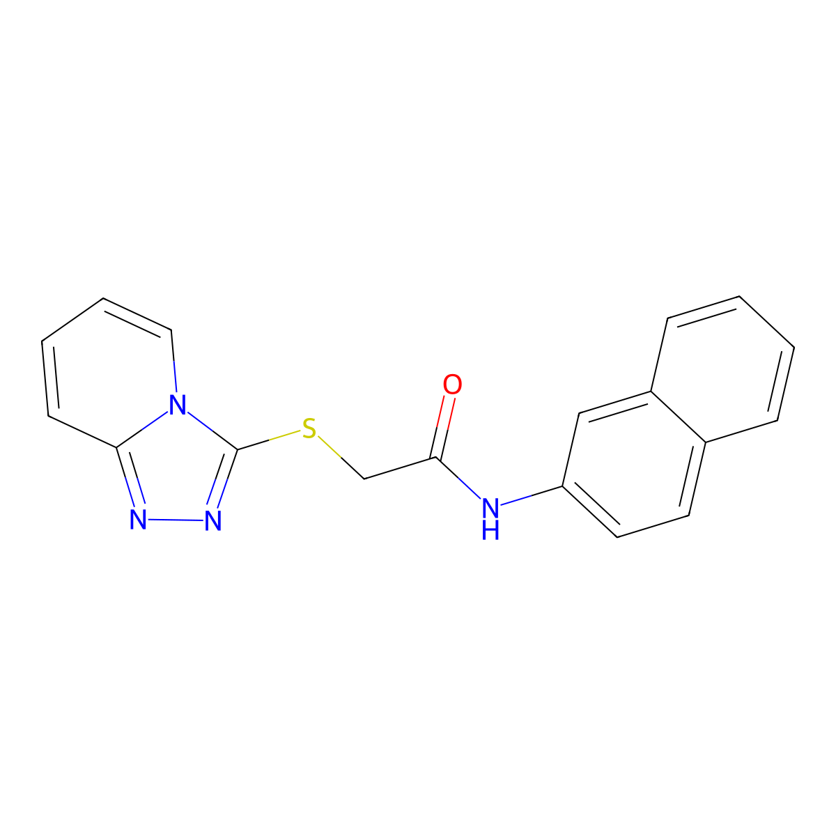 2-([1,2,4]triazolo[4,3-a]pyridin-3-ylthio)-N-(naphthalen-2-yl)acetamide molecular structure, CAS 442865-42-1