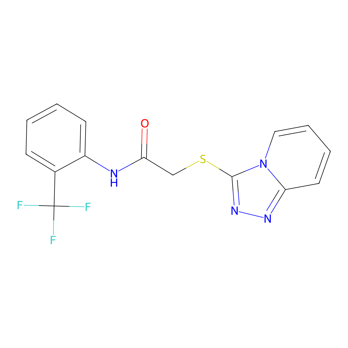 2-{[1,2,4]triazolo[4,3-a]pyridin-3-ylsulfanyl}-N-[2-(trifluoromethyl)phenyl]acetamide molecular structure, CAS 442865-44-3