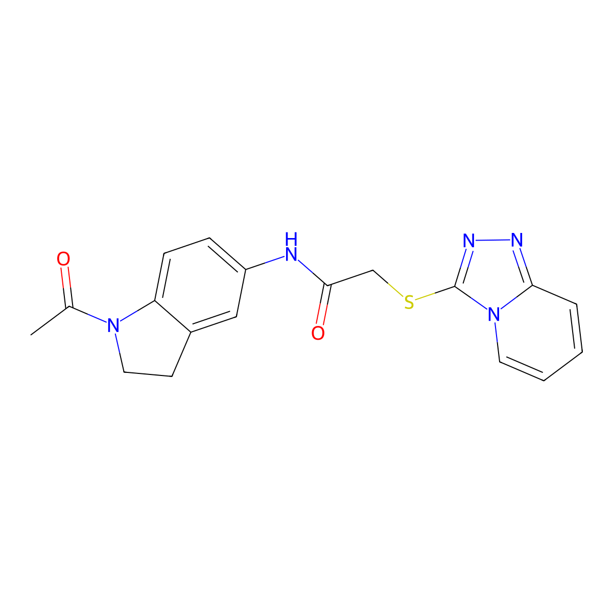 2-([1,2,4]triazolo[4,3-a]pyridin-3-ylthio)-N-(1-acetylindolin-5-yl)acetamide molecular structure, CAS 442865-50-1