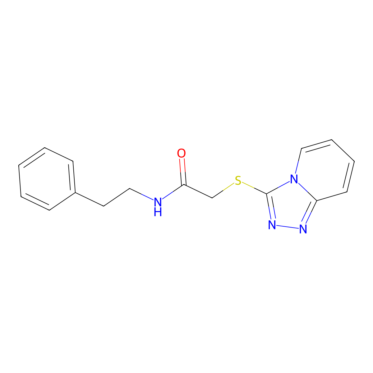 N-(2-phenylethyl)-2-{[1,2,4]triazolo[4,3-a]pyridin-3-ylsulfanyl}acetamide molecular structure, CAS 442865-54-5