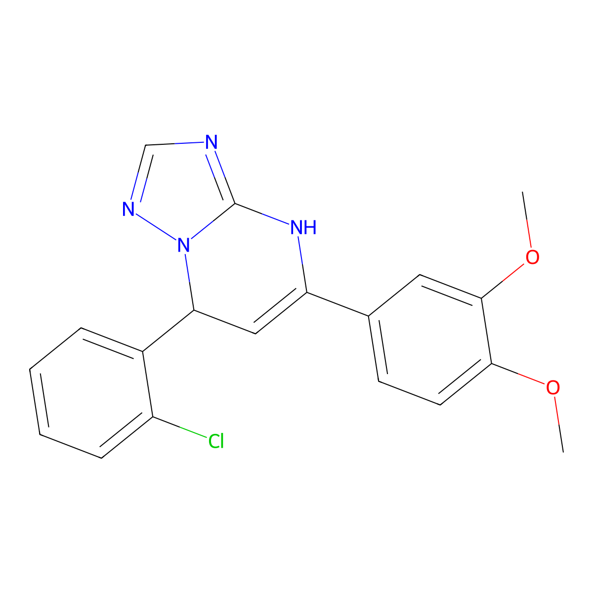 7-(2-Chlorophenyl)-5-(3,4-dimethoxyphenyl)-4,7-dihydro[1,2,4]triazolo[1,5-a]pyrimidine molecular structure, CAS 442865-65-8
