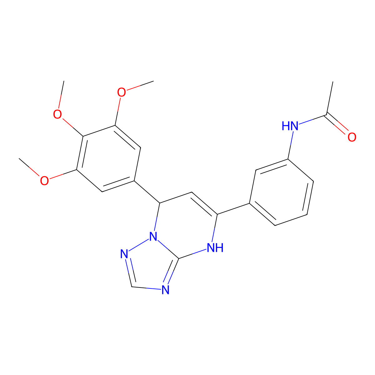 N-{3-[7-(3,4,5-trimethoxyphenyl)-4,7-dihydro[1,2,4]triazolo[1,5-a]pyrimidin-5-yl]phenyl}acetamide molecular structure, CAS 442865-69-2