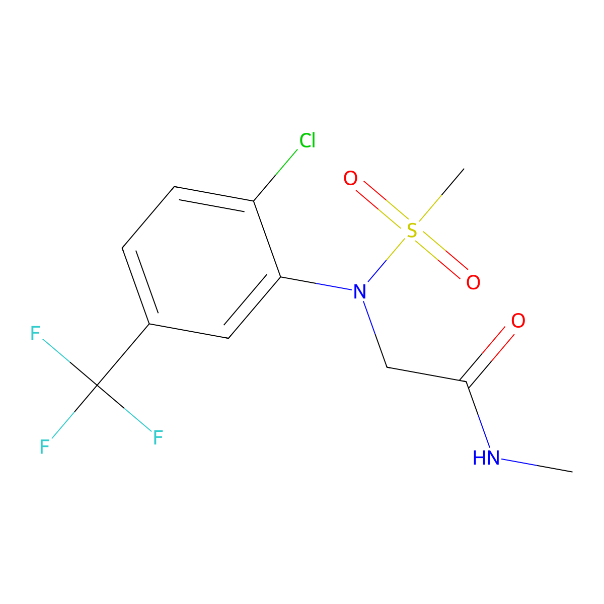 2-[2-chloro-N-methylsulfonyl-5-(trifluoromethyl)anilino]-N-methylacetamide molecular structure, CAS 442865-84-1