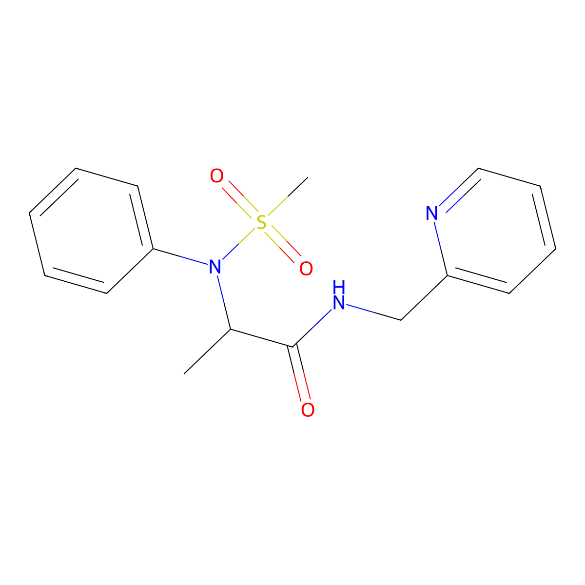 2-(N-methylsulfonylanilino)-N-(pyridin-2-ylmethyl)propanamide molecular structure, CAS 442865-93-2