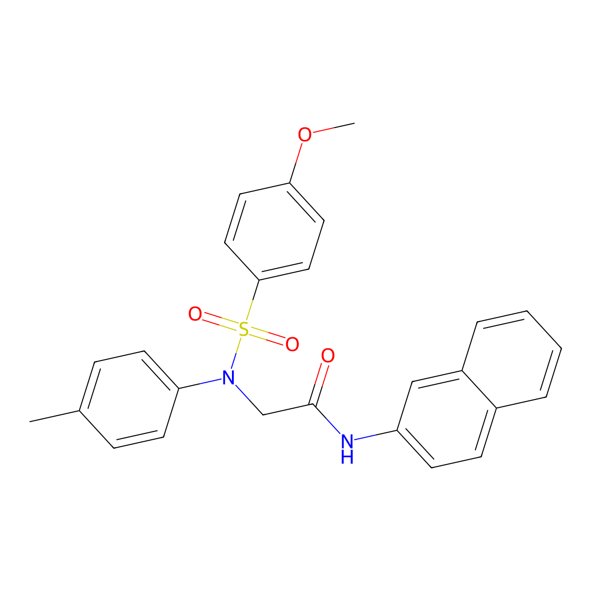 2-(N-(4-methoxyphenyl)sulfonyl-4-methylanilino)-N-naphthalen-2-ylacetamide molecular structure, CAS 442867-03-0