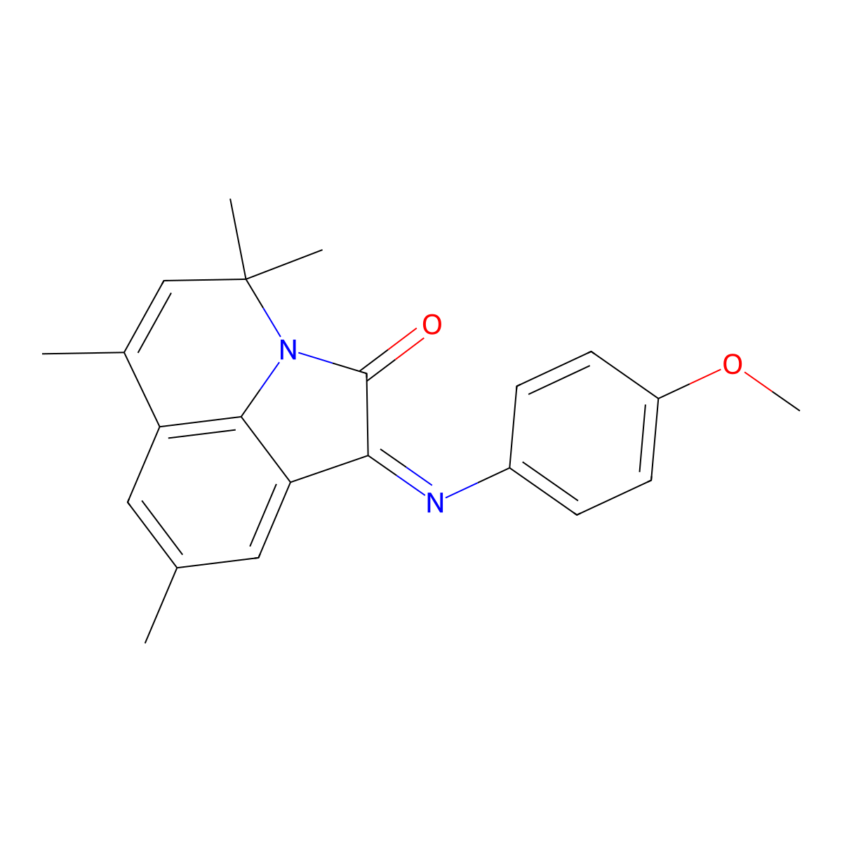 (1Z)-1-[(4-methoxyphenyl)imino]-4,4,6,8-tetramethyl-4H-pyrrolo[3,2,1-ij]quinolin-2(1H)-one molecular structure, CAS 442868-54-4