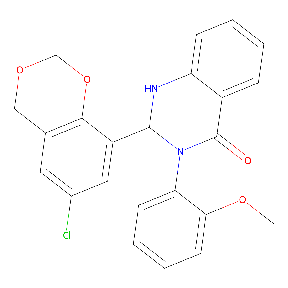 2-(6-chloro-4H-1,3-benzodioxin-8-yl)-3-(2-methoxyphenyl)-1,2-dihydroquinazolin-4-one molecular structure, CAS 442870-25-9