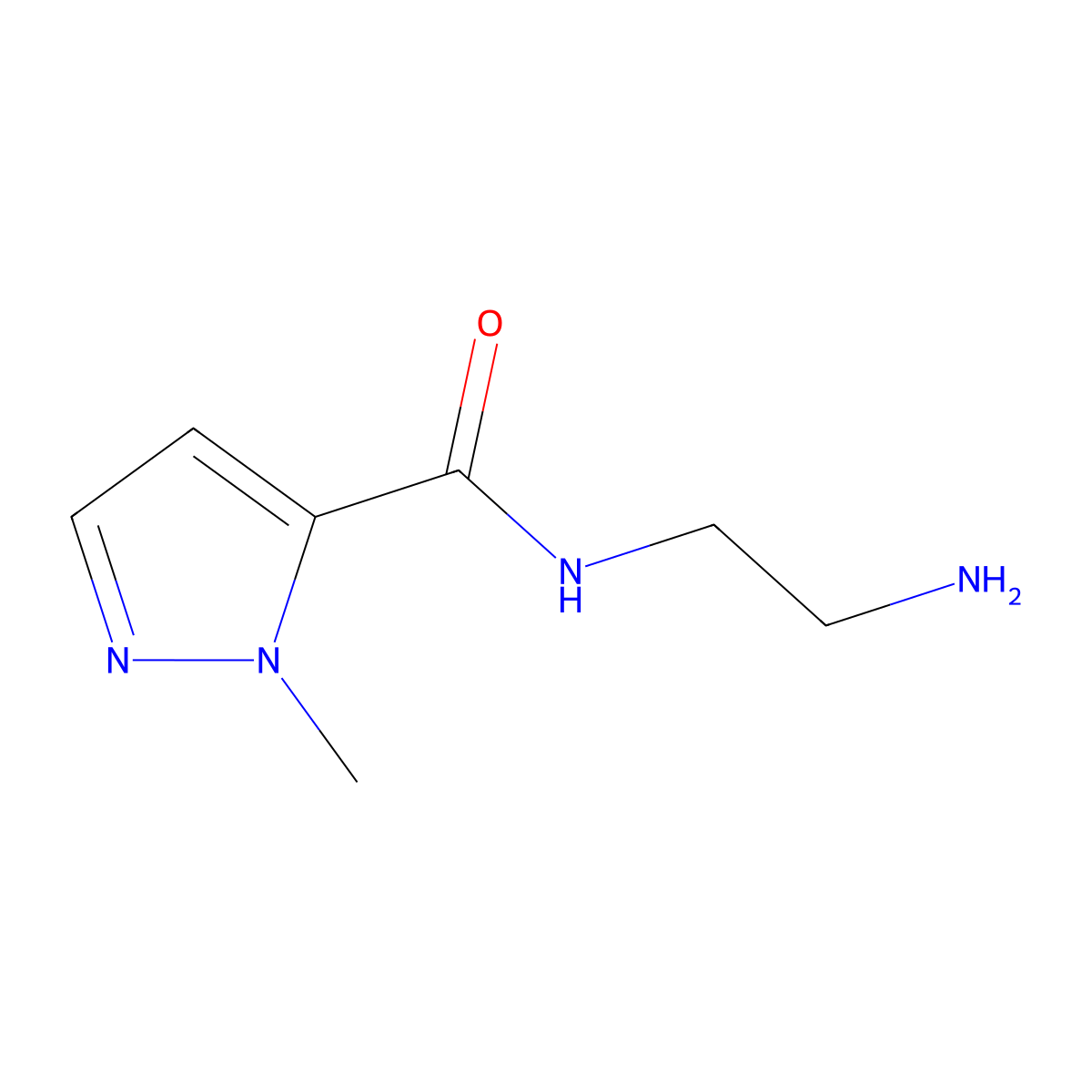 N-(2-aminoethyl)-1-methyl-1H-pyrazole-5-carboxamide molecular structure, CAS 442870-29-3