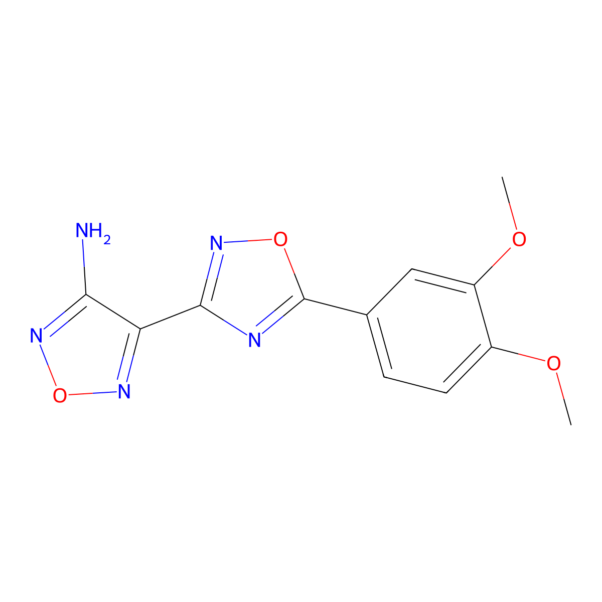 4-[5-(3,4-Dimethoxyphenyl)-1,2,4-oxadiazol-3-yl]-1,2,5-oxadiazol-3-amine molecular structure, CAS 442870-89-5