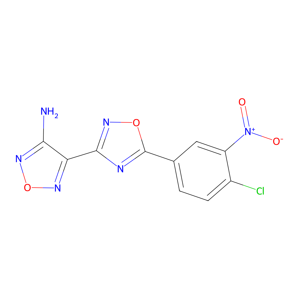 3-(4-Amino-1,2,5-oxadiazol-3-yl)-5-{4-chloro-3-nitrophenyl}-1,2,4-oxadiazole molecular structure, CAS 442870-98-6