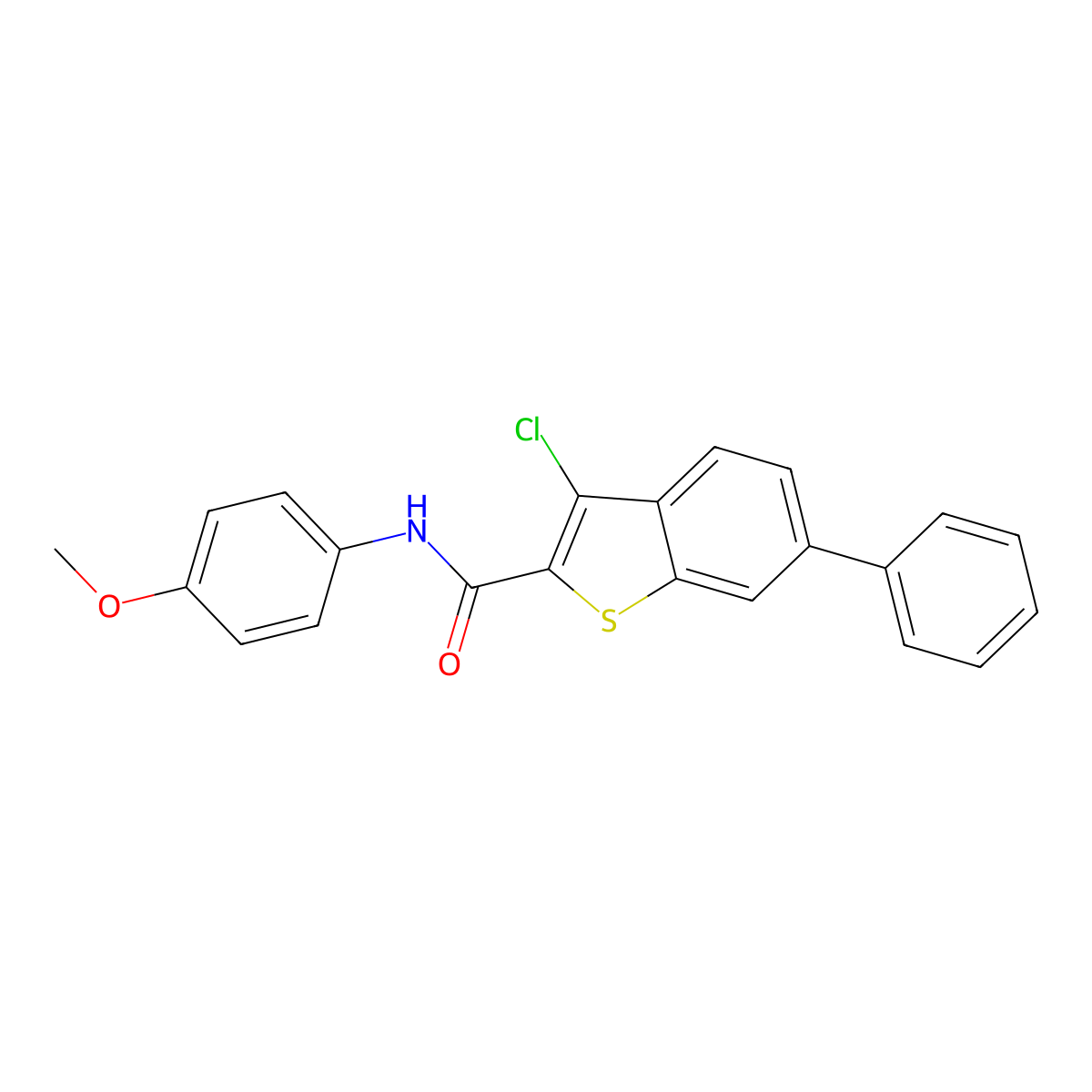 3-chloro-N-(4-methoxyphenyl)-6-phenyl-1-benzothiophene-2-carboxamide molecular structure, CAS 442872-41-5