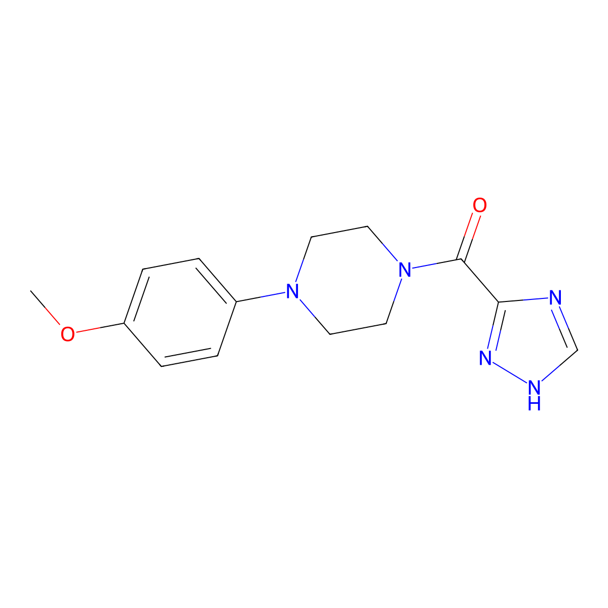 [4-(4-methoxyphenyl)piperazin-1-yl]-(1H-1,2,4-triazol-5-yl)methanone molecular structure, CAS 442873-48-5