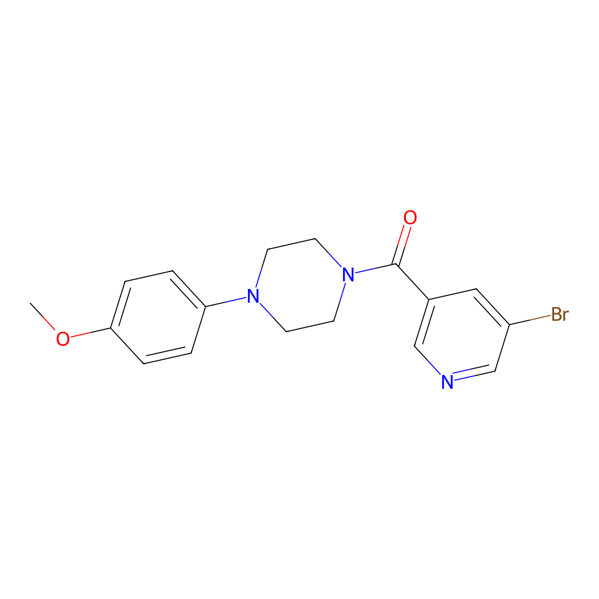 (5-Bromopyridin-3-yl)-[4-(4-methoxyphenyl)piperazin-1-yl]methanone molecular structure, CAS 442873-51-0