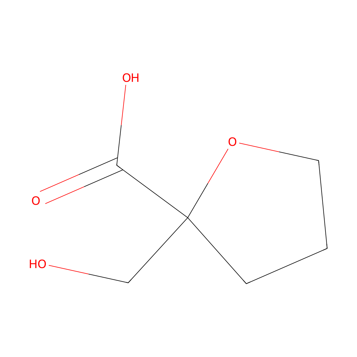 2-(Hydroxymethyl)oxolane-2-carboxylic acid molecular structure, CAS 442877-01-2