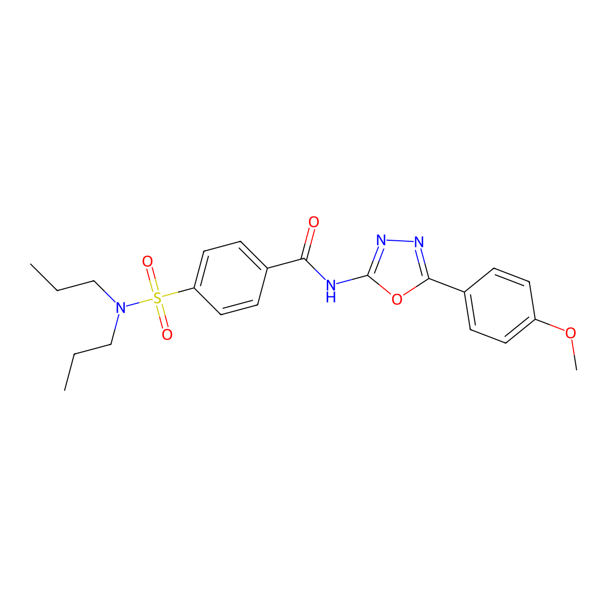 4-(dipropylsulfamoyl)-N-[5-(4-methoxyphenyl)-1,3,4-oxadiazol-2-yl]benzamide molecular structure, CAS 442881-10-9