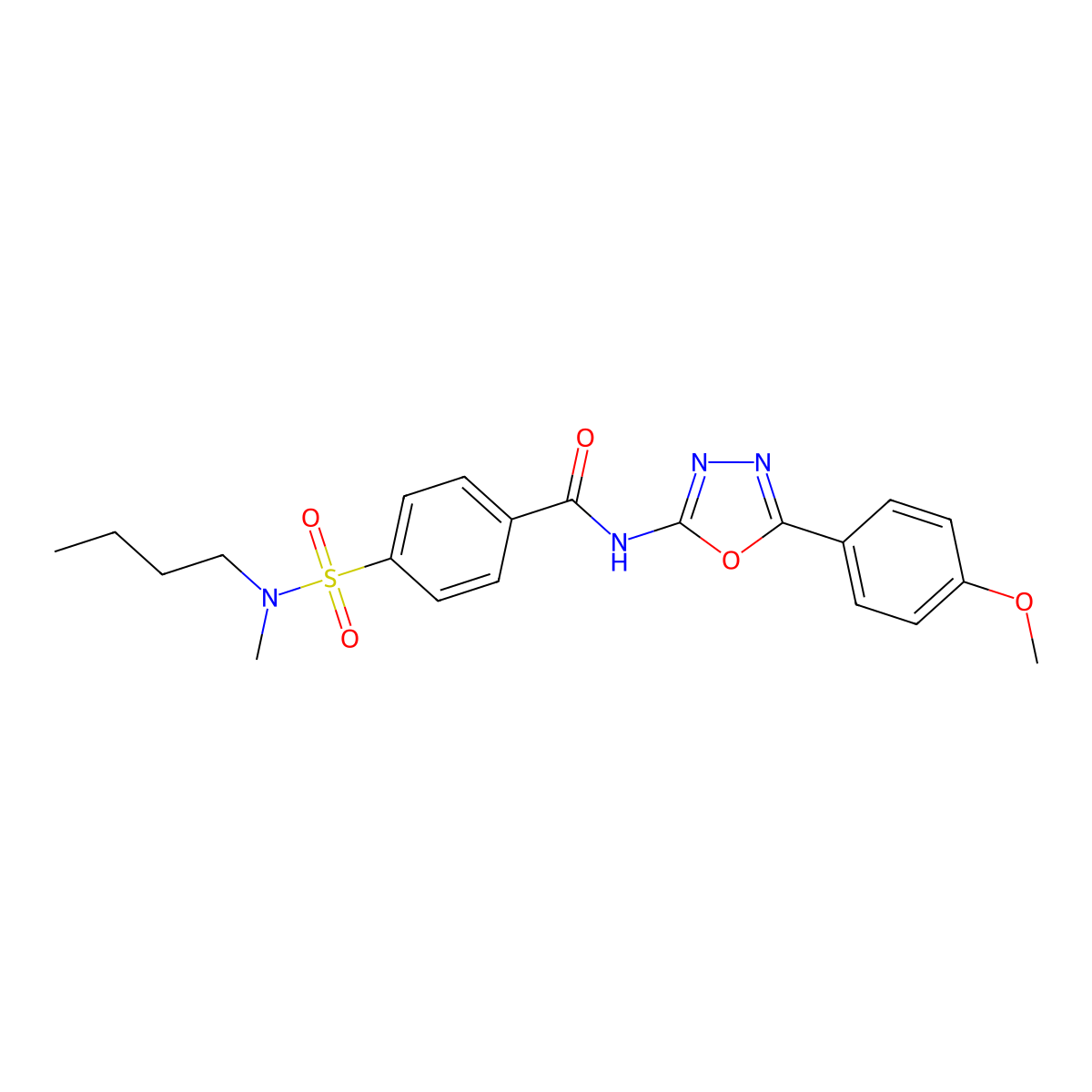 4-[butyl(methyl)sulfamoyl]-N-[5-(4-methoxyphenyl)-1,3,4-oxadiazol-2-yl]benzamide molecular structure, CAS 442881-12-1