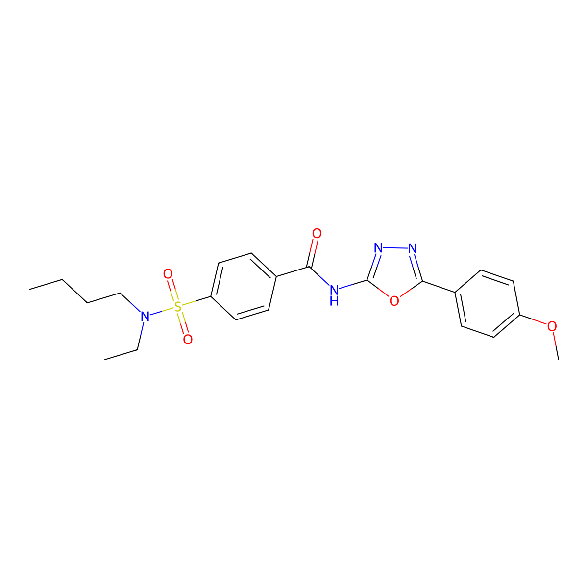 4-[butyl(ethyl)sulfamoyl]-N-[5-(4-methoxyphenyl)-1,3,4-oxadiazol-2-yl]benzamide molecular structure, CAS 442881-13-2