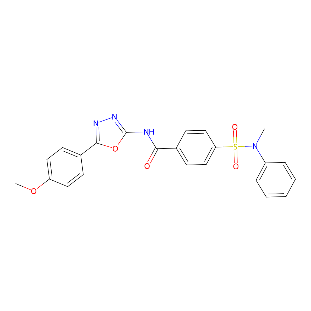 N-[5-(4-methoxyphenyl)-1,3,4-oxadiazol-2-yl]-4-[methyl(phenyl)sulfamoyl]benzamide molecular structure, CAS 442881-14-3