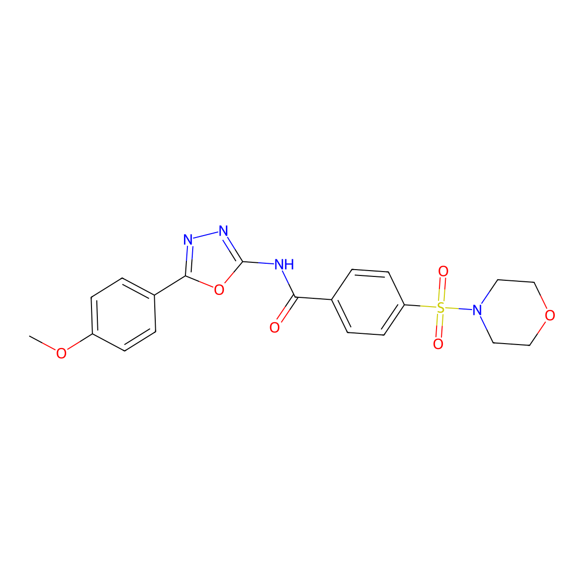 N-(5-(4-methoxyphenyl)-1,3,4-oxadiazol-2-yl)-4-(morpholinosulfonyl)benzamide molecular structure, CAS 442881-24-5