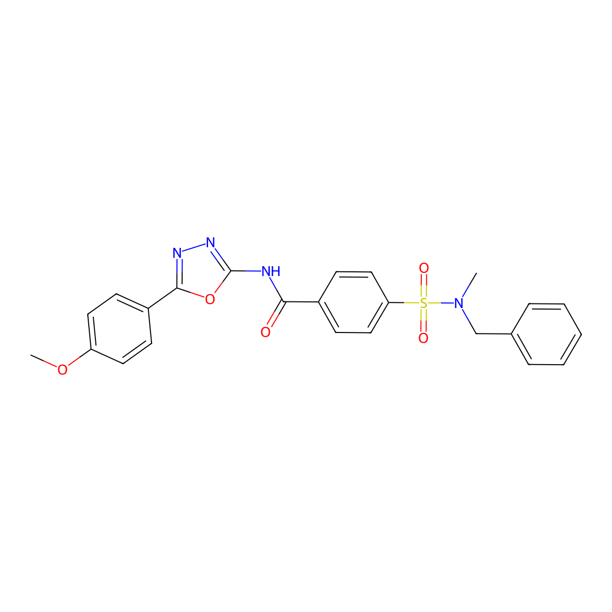 4-[benzyl(methyl)sulfamoyl]-N-[5-(4-methoxyphenyl)-1,3,4-oxadiazol-2-yl]benzamide molecular structure, CAS 442881-33-6