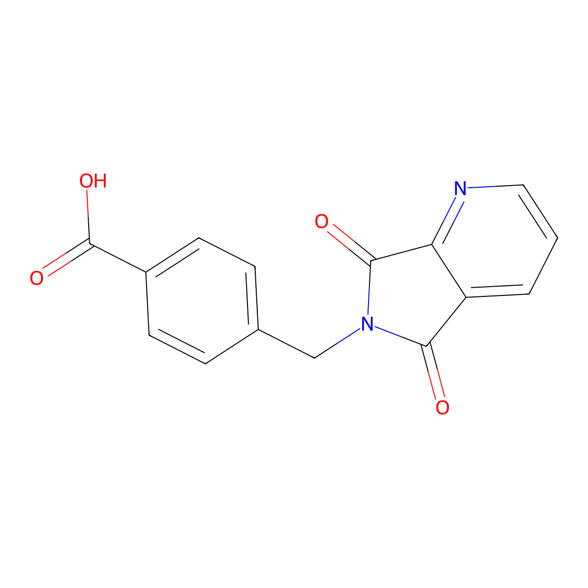 4-((5,7-Dioxo-5H-pyrrolo[3,4-b]pyridin-6(7H)-yl)methyl)benzoic acid molecular structure, CAS 442882-42-0