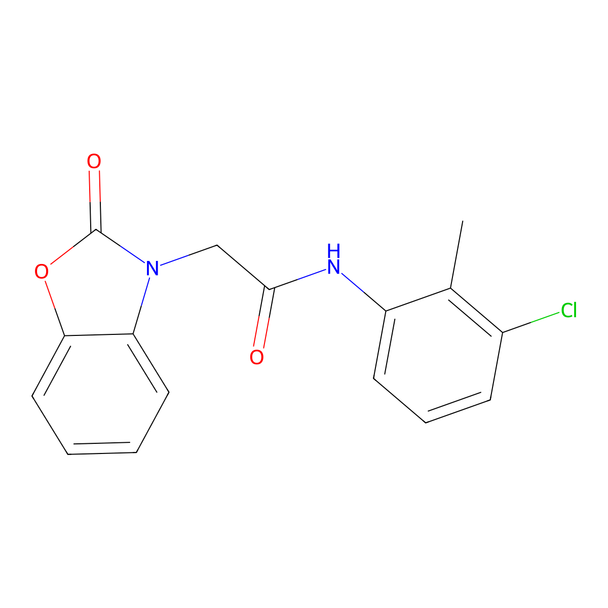 N-(3-chloro-2-methylphenyl)-2-(2-oxo-1,3-benzoxazol-3-yl)acetamide molecular structure, CAS 442882-49-7