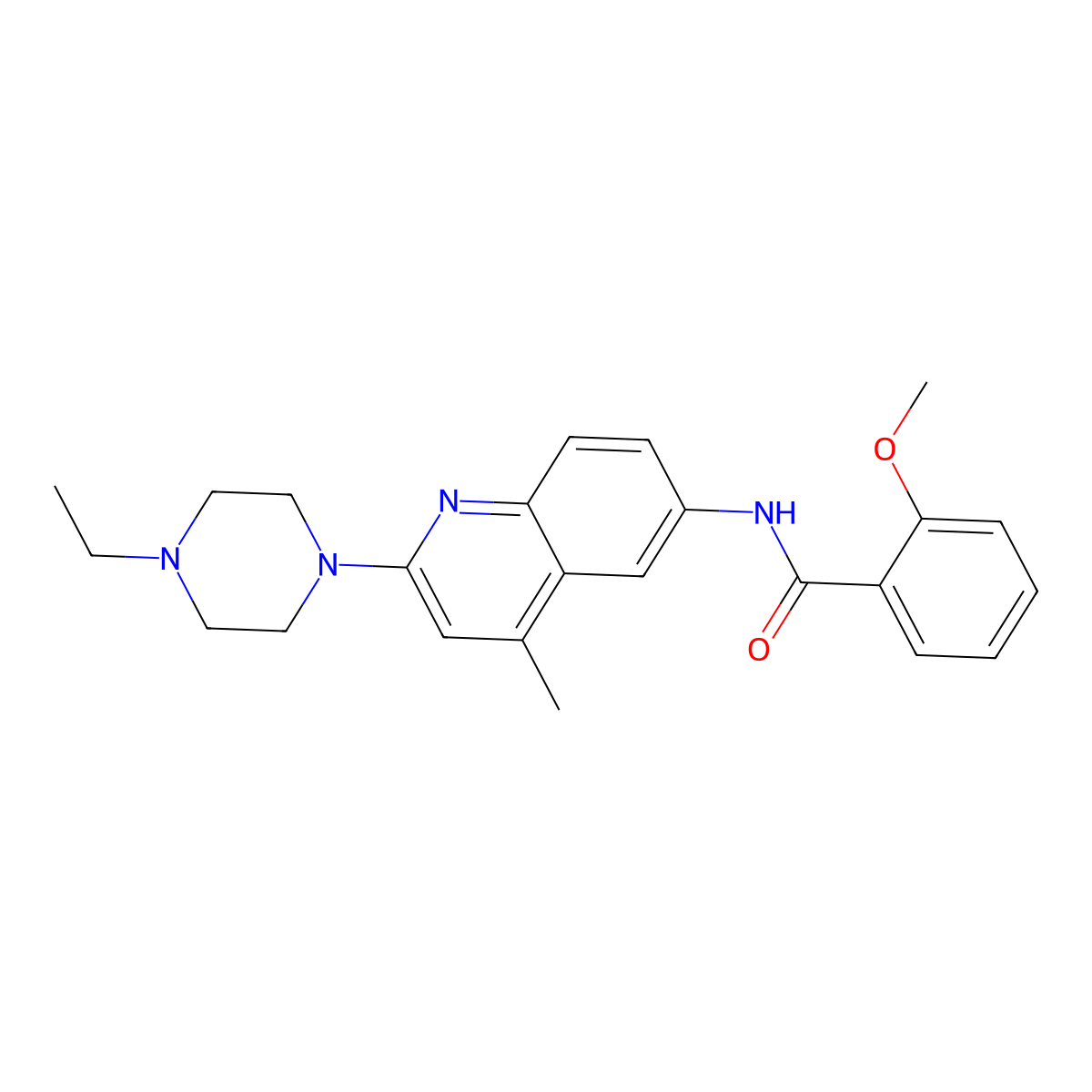 N-(2-(4-Ethylpiperazin-1-yl)-4-methylquinolin-6-yl)-2-methoxybenzamide molecular structure, CAS 442898-48-8