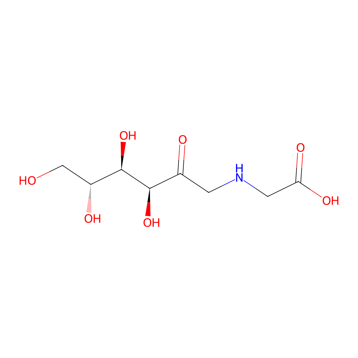N-(1-deoxy-D-fructos-1-yl)glycine molecular structure, CAS 4429-05-4