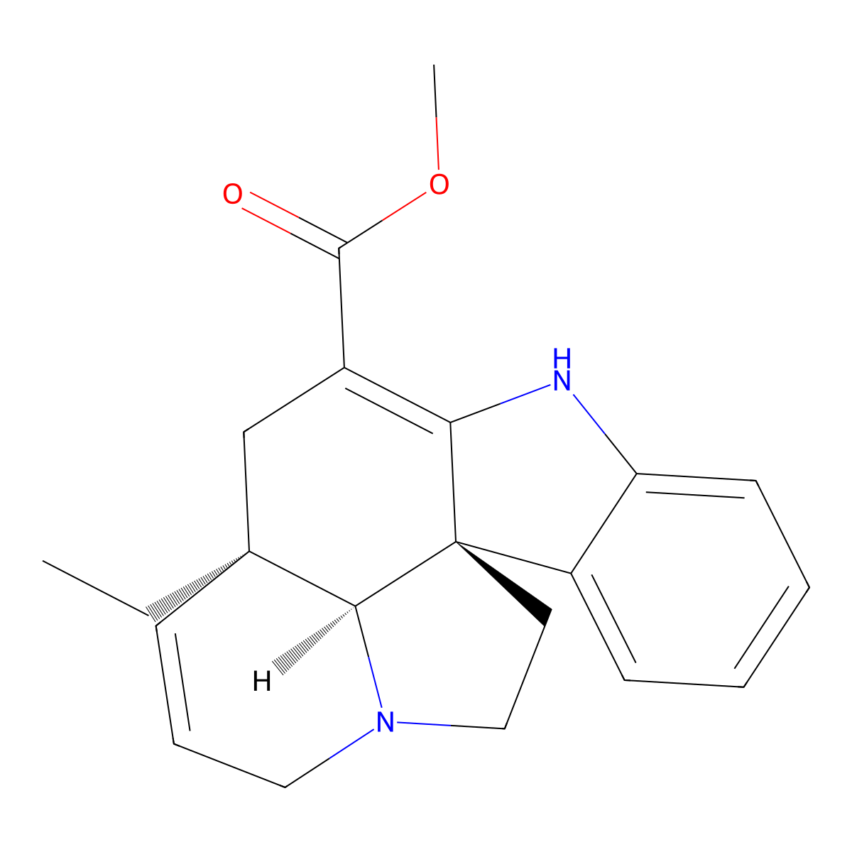 Tabersonine molecular structure, CAS 4429-63-4