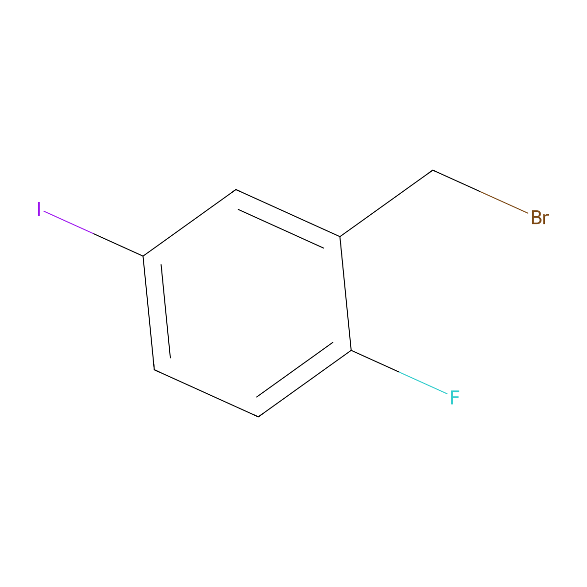 2-(Bromomethyl)-1-fluoro-4-iodobenzene molecular structure, CAS 442910-33-0