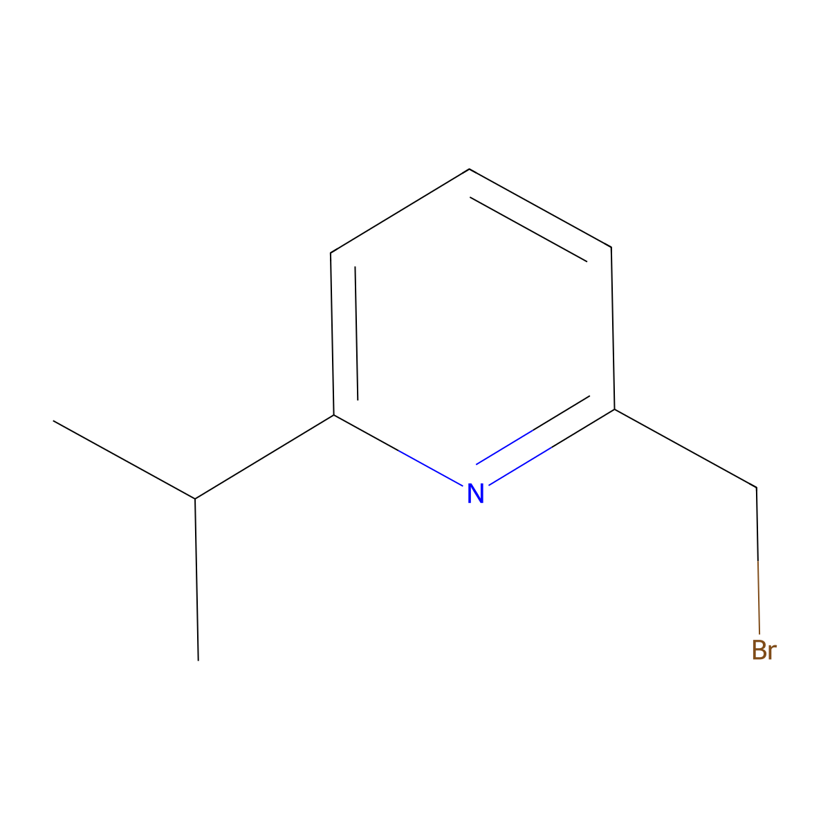 2-(Bromomethyl)-6-(propan-2-yl)pyridine molecular structure, CAS 442910-36-3