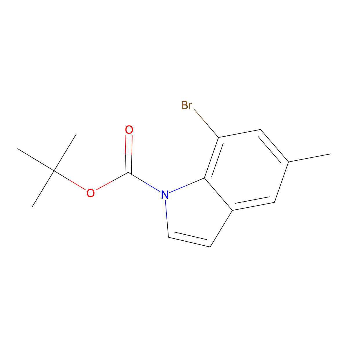 Tert-butyl 7-bromo-5-methyl-1H-indole-1-carboxylate molecular structure, CAS 442910-70-5