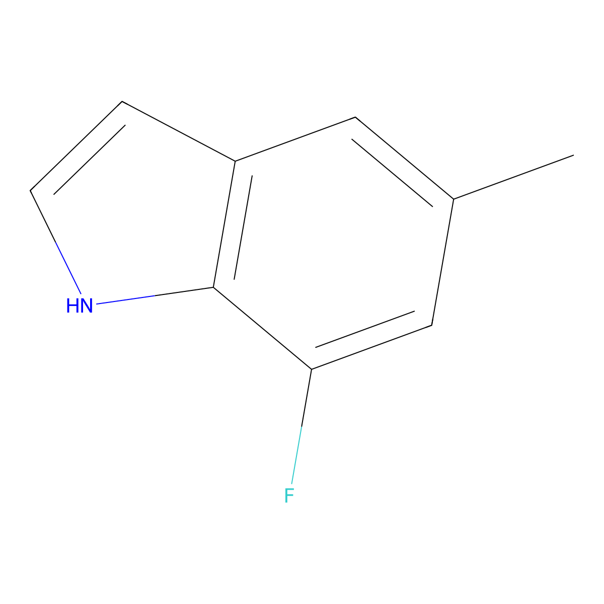 7-Fluoro-5-methyl-1H-indole molecular structure, CAS 442910-91-0
