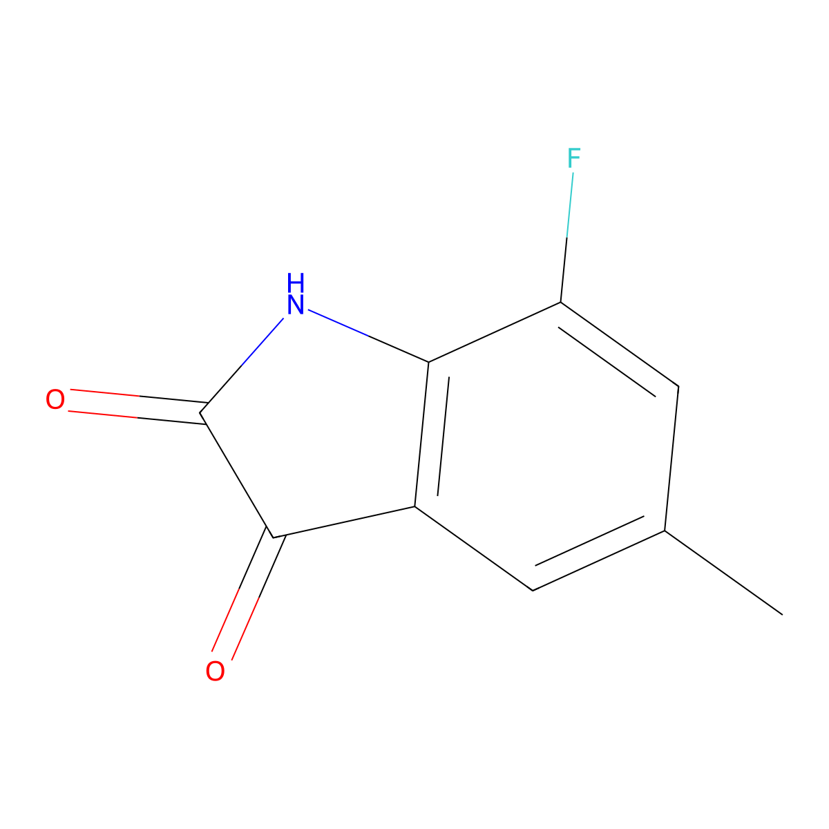 7-fluoro-5-methyl-1H-Indole-2,3-dione molecular structure, CAS 442910-92-1