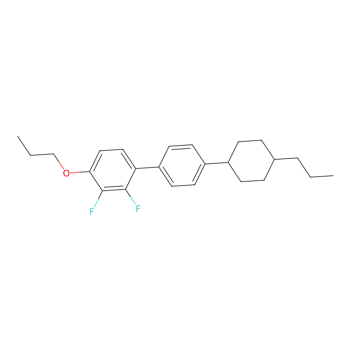 2,3-Difluoro-4-propoxy-4'-(trans-4-propylcyclohexyl)-1,1'-biphenyl molecular structure, CAS 442912-78-9