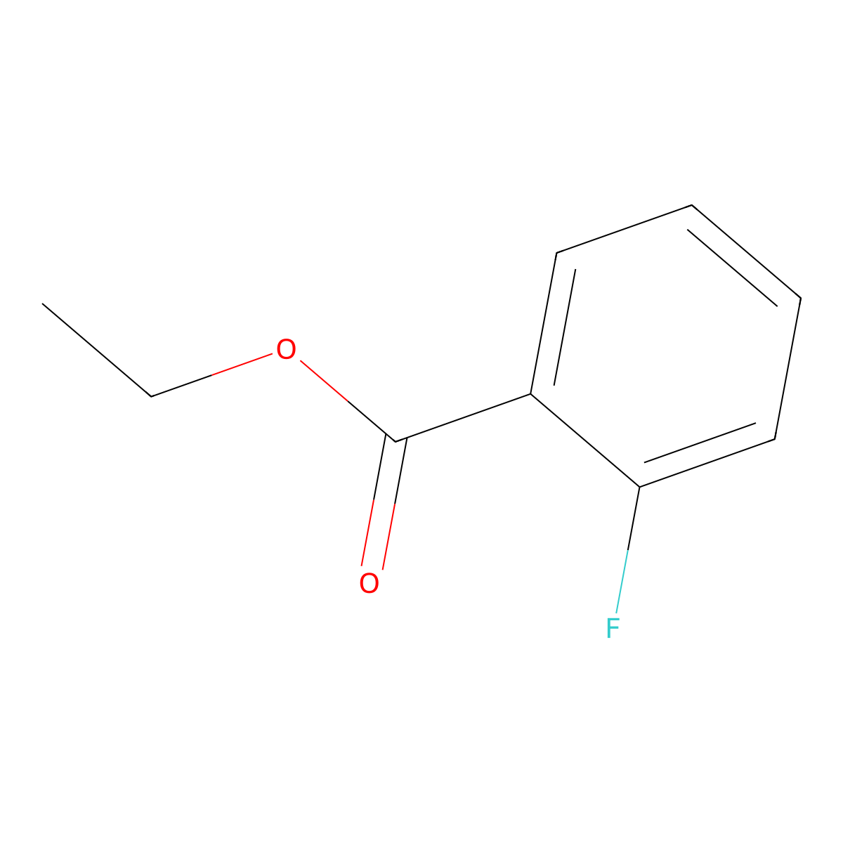 Benzoic acid, 2-fluoro-, ethyl ester molecular structure, CAS 443-26-5