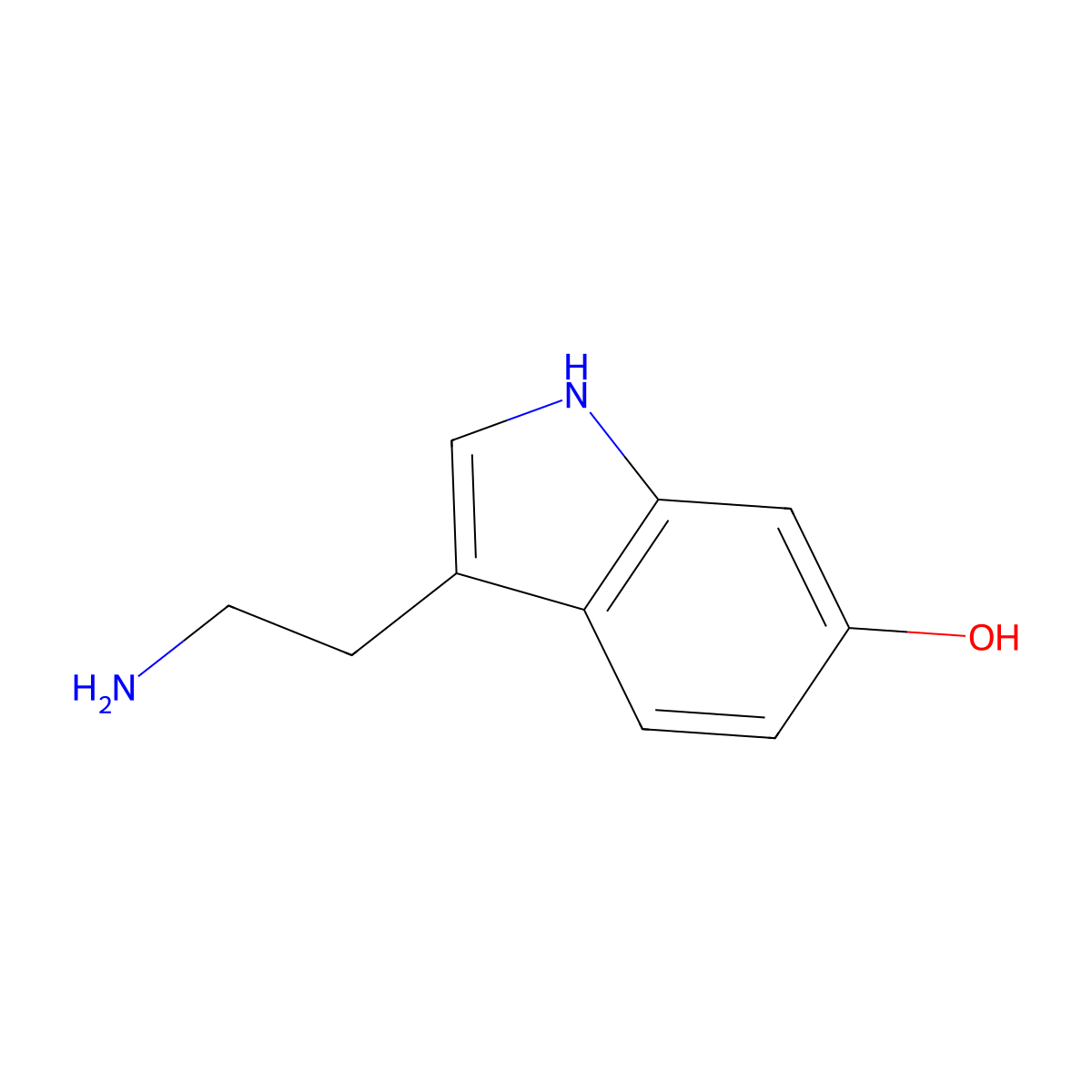 6-Hydroxytryptamine molecular structure, CAS 443-31-2