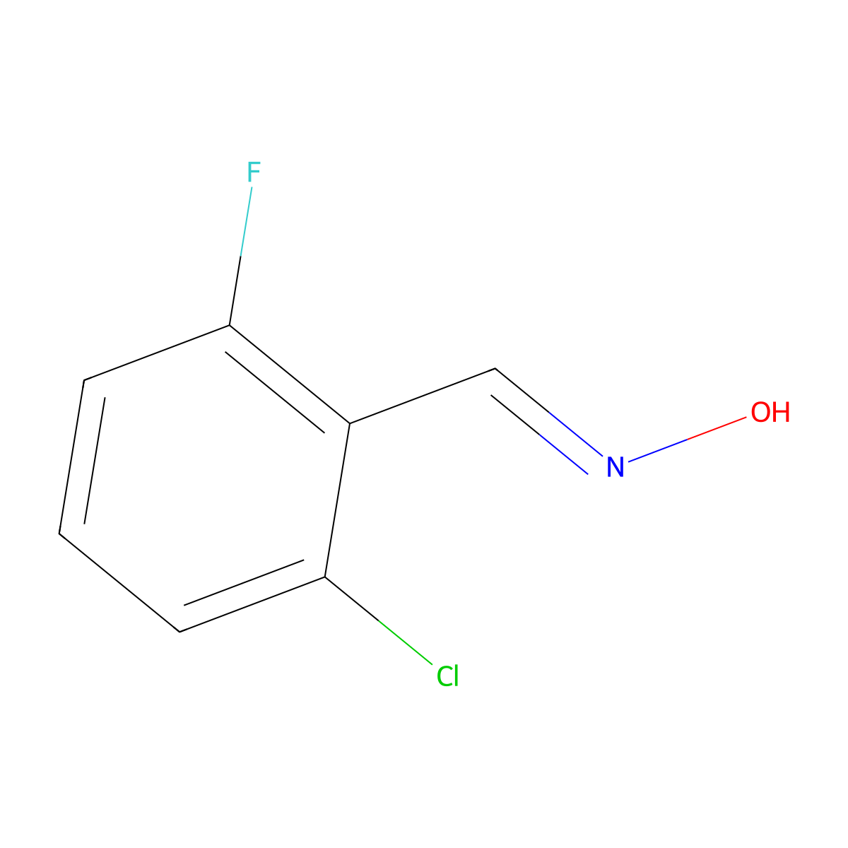 2-Chloro-6-fluorobenzaldehyde oxime molecular structure, CAS 443-33-4