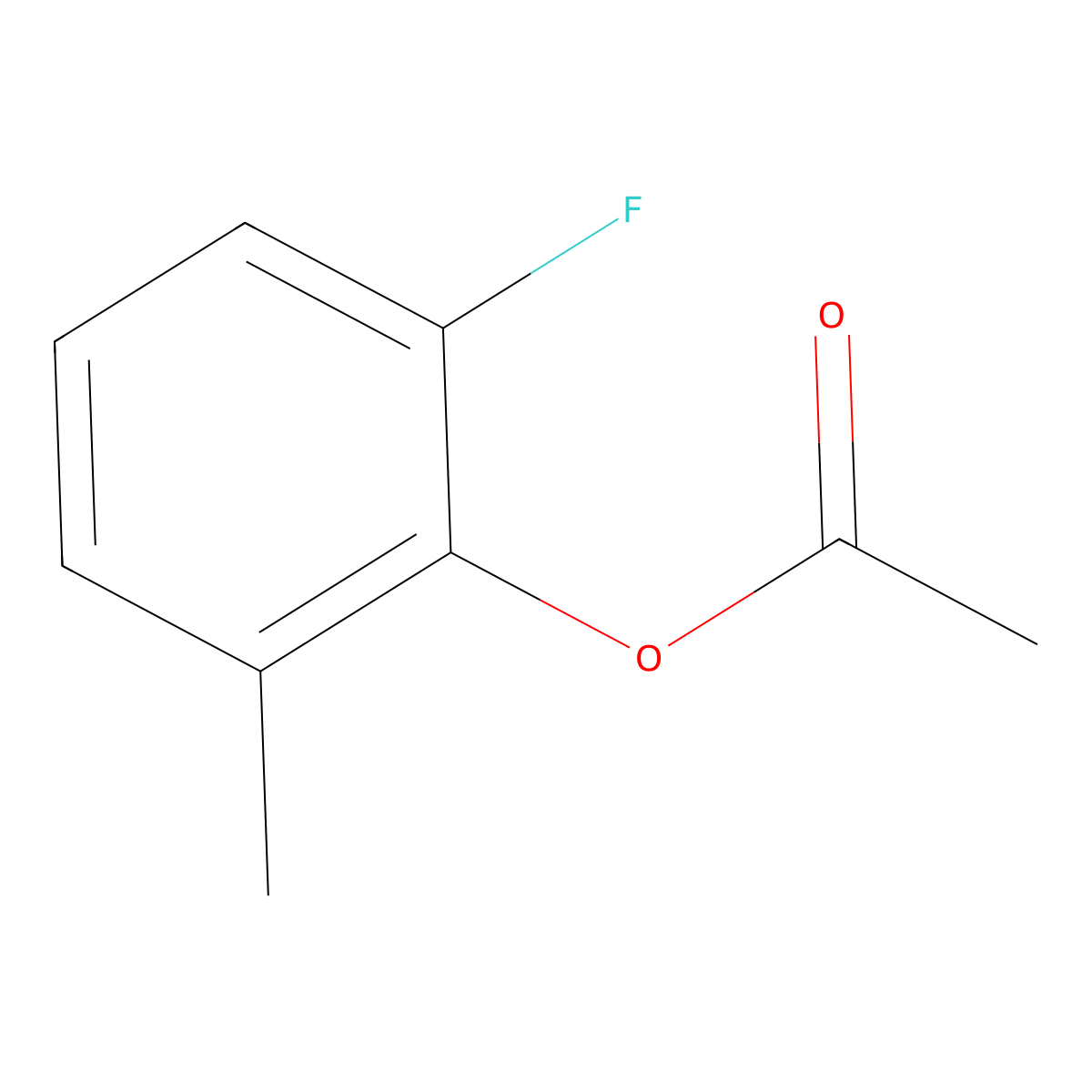 2-Fluoro-6-methylphenyl acetate molecular structure, CAS 443-34-5
