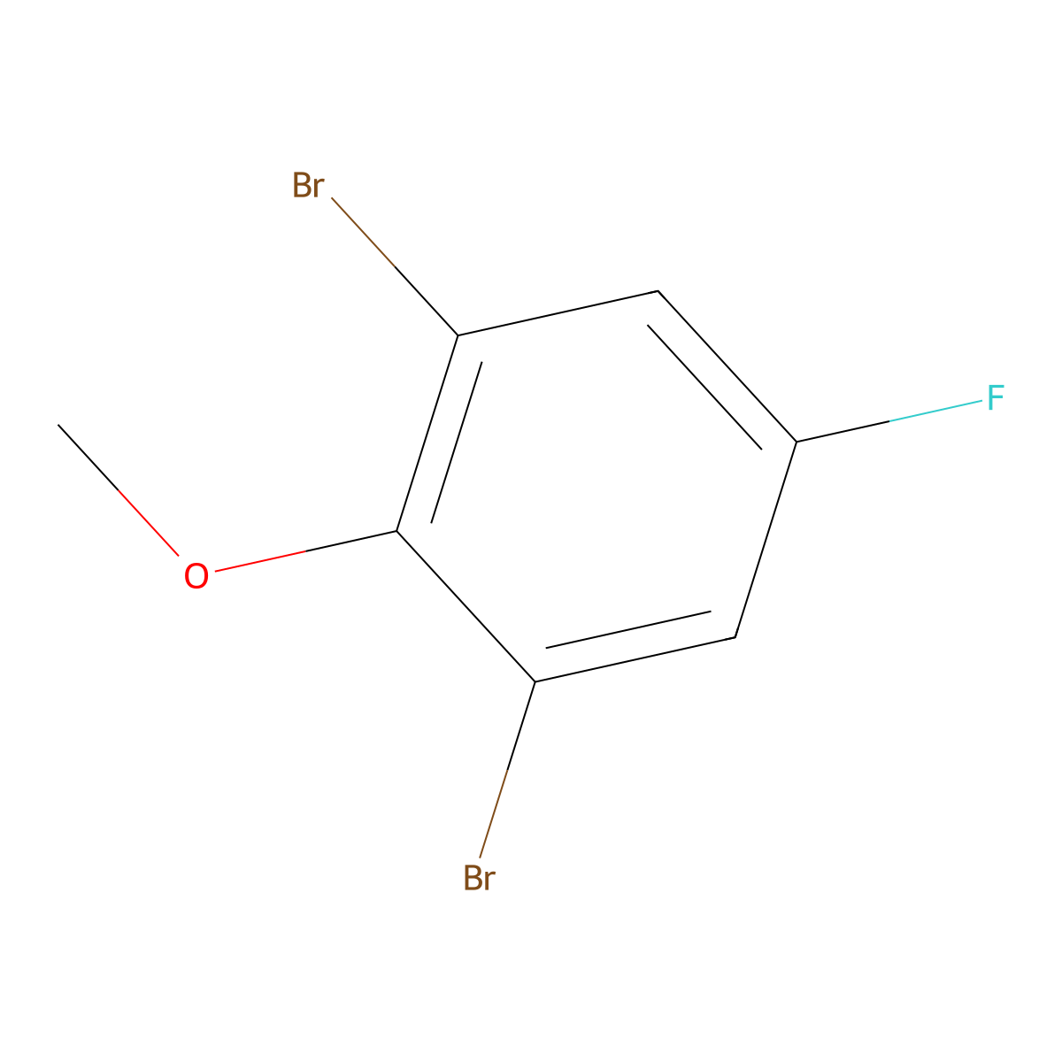 1,3-Dibromo-5-fluoro-2-methoxybenzene molecular structure, CAS 443-41-4
