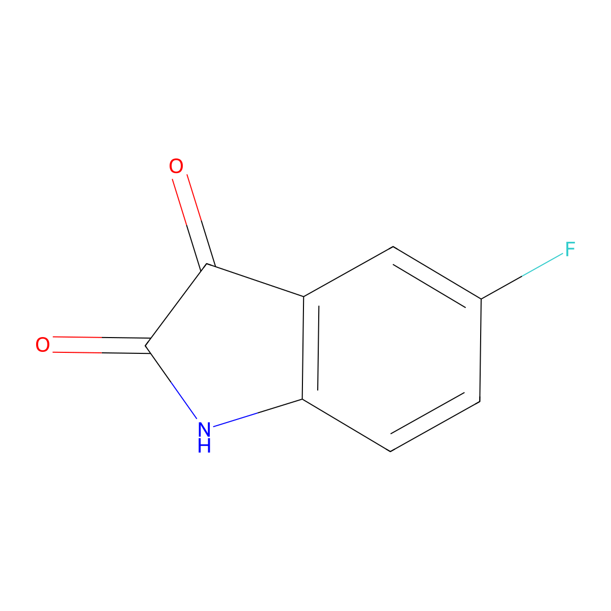 5-Fluoroisatin molecular structure, CAS 443-69-6