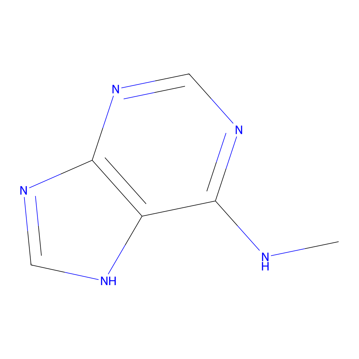 N6-Methyladenine molecular structure, CAS 443-72-1