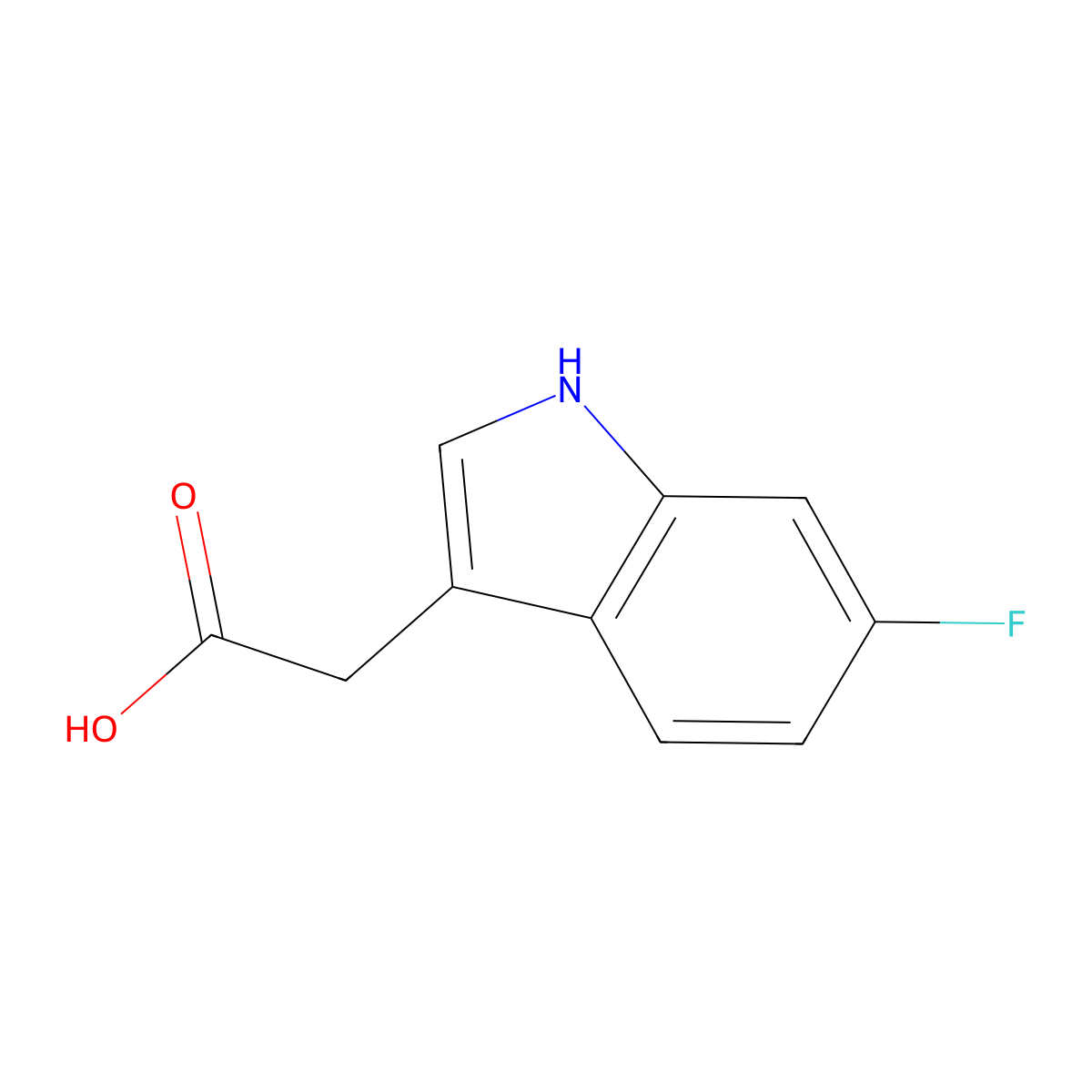 6-Fluoroindole-3-acetic acid molecular structure, CAS 443-75-4