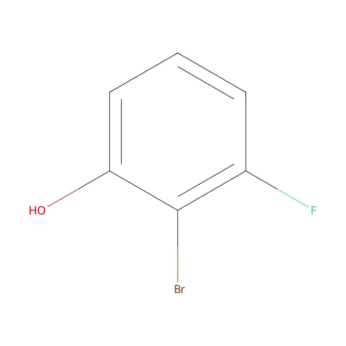 2-Bromo-3-fluorophenol molecular structure, CAS 443-81-2