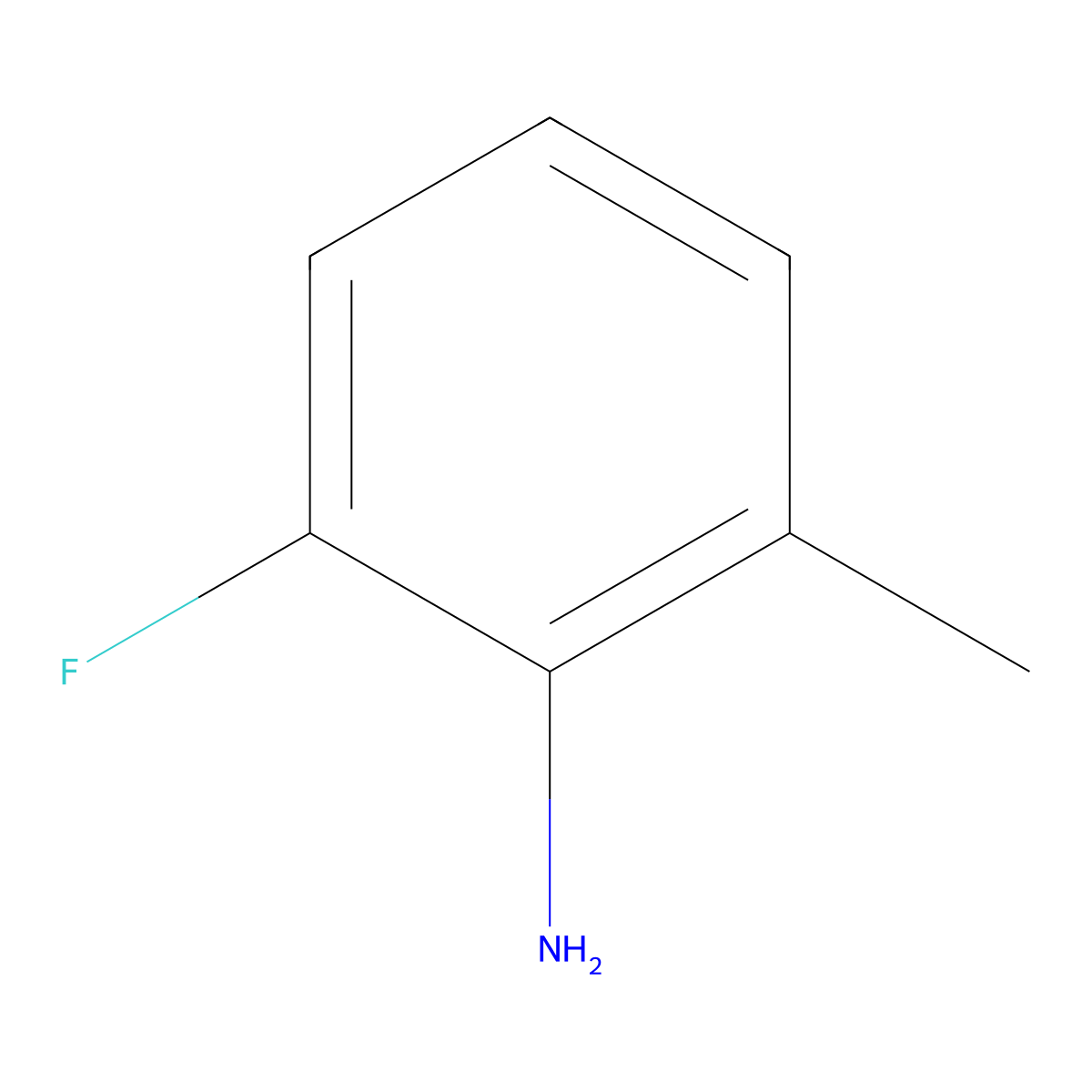 2-Fluoro-6-methylaniline molecular structure, CAS 443-89-0