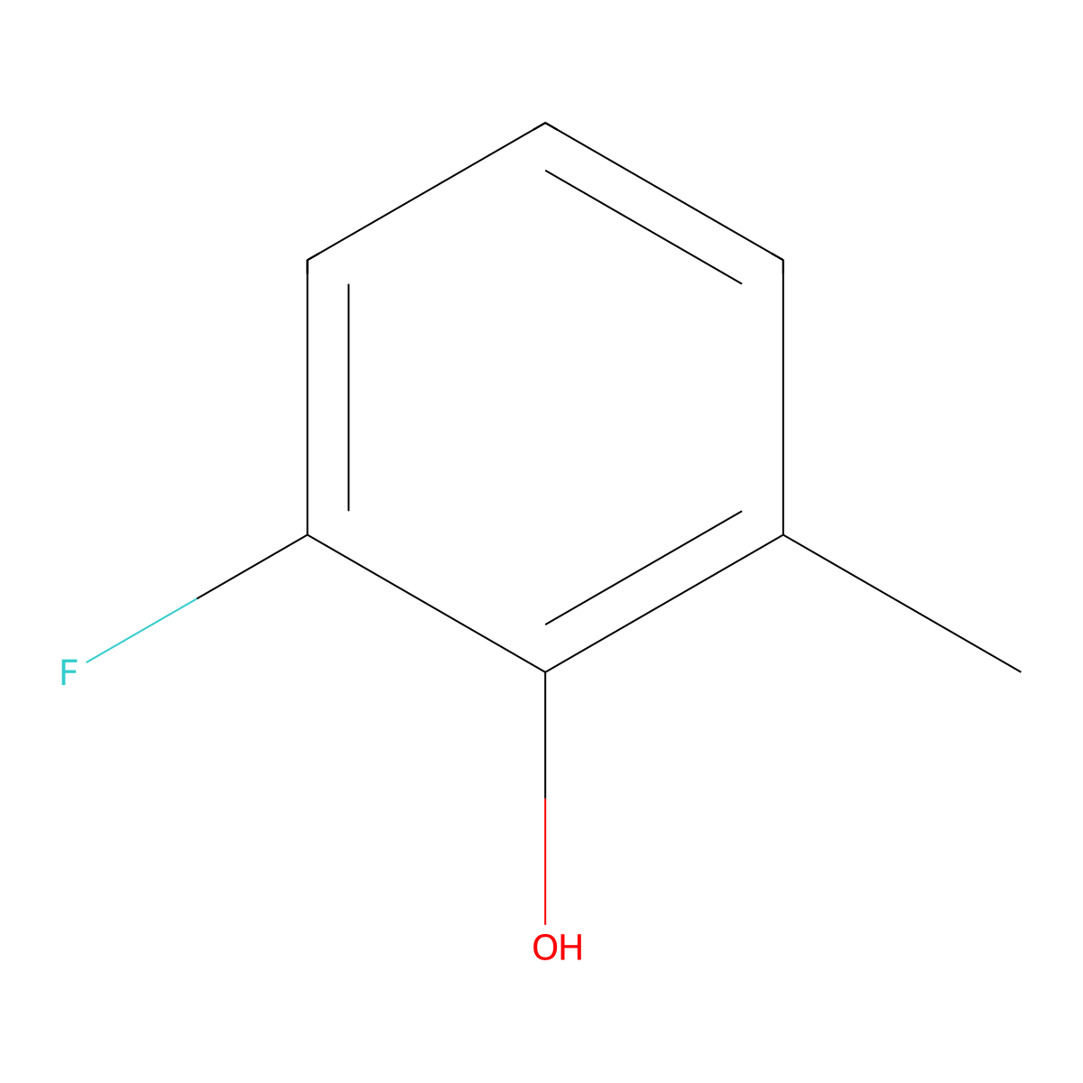 2-Fluoro-6-methylphenol molecular structure, CAS 443-90-3