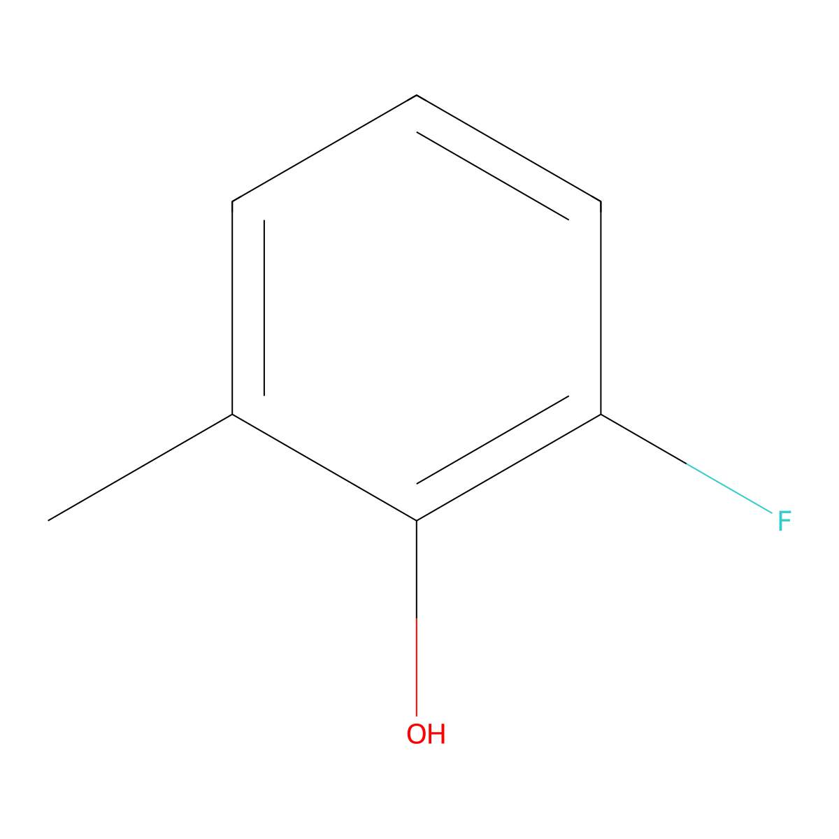 2-Fluoro-6-methylphenol molecular structure, CAS 443-90-3