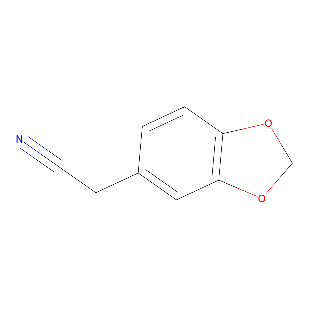 3,4-(Methylenedioxy)phenylacetonitrile molecular structure, CAS 443-92-5