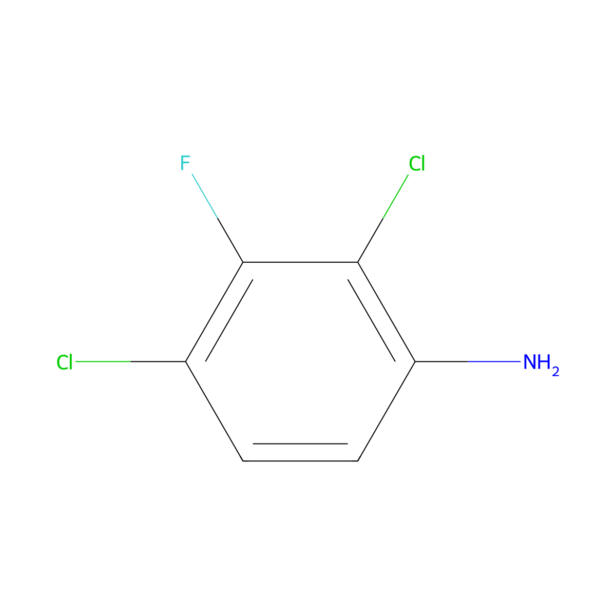 2,4-Dichloro-3-fluoroaniline molecular structure, CAS 443-93-6