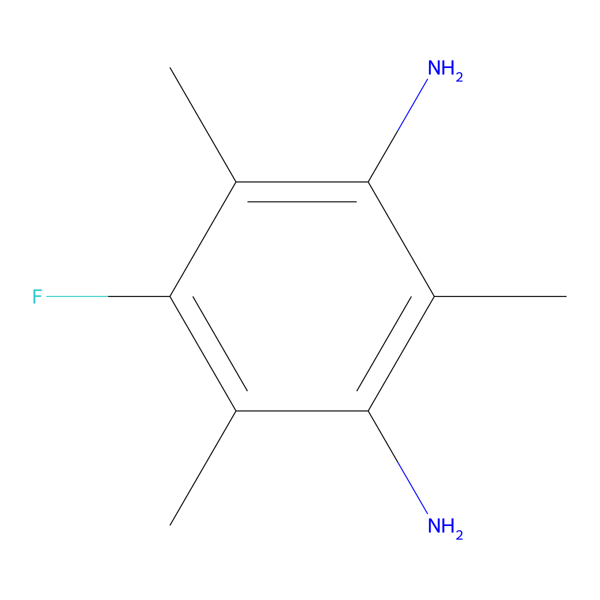 5-Fluoro-2,4,6-trimethylbenzene-1,3-diamine molecular structure, CAS 443-99-2